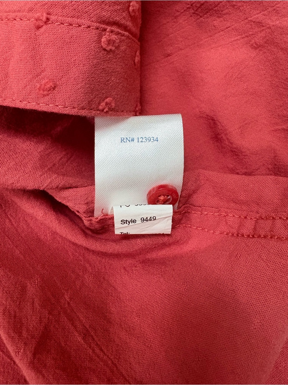 Southern Tide Coral Rust Dot-Texture Shirt Dress with Tie Waist - Picture 9 of 11
